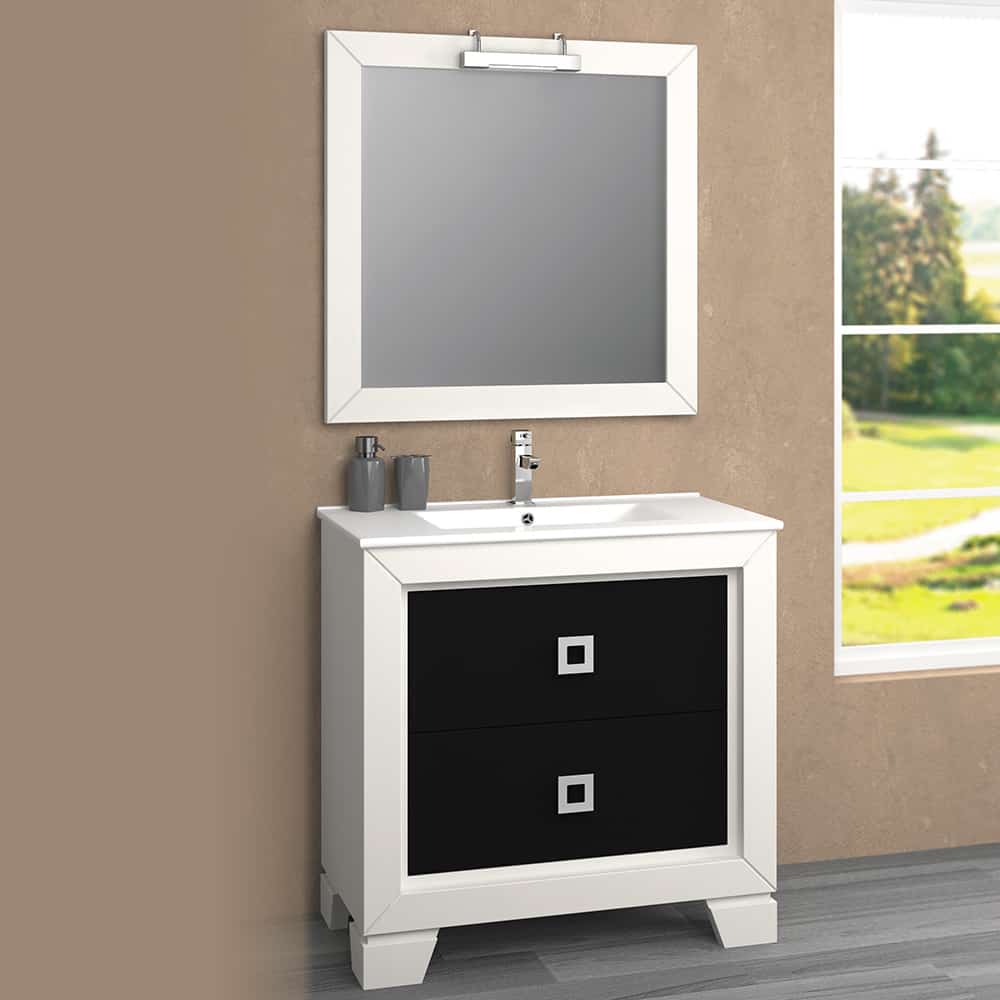 Avila 80 blanco mate negro