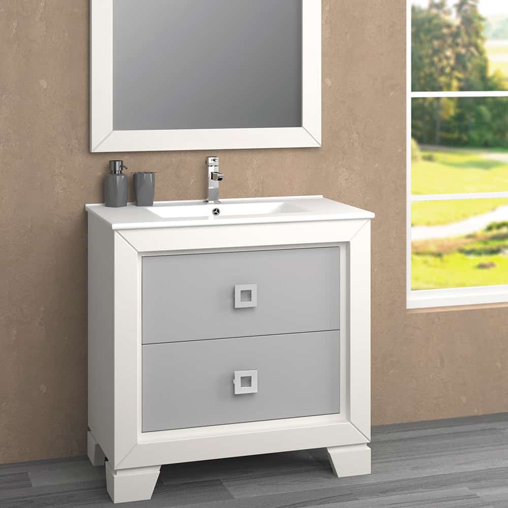 Avila 80 blanco mate plata