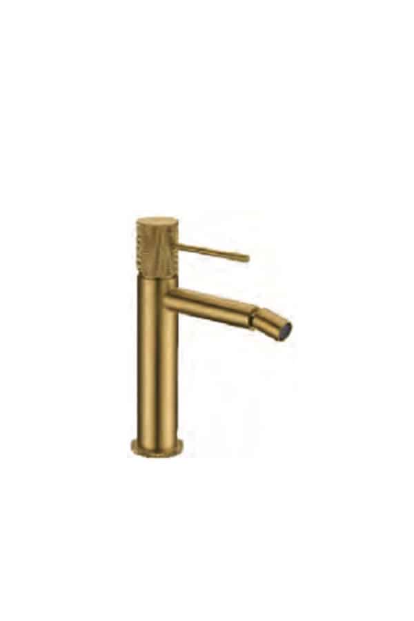 Monomando de bide oro cepillado serie Line